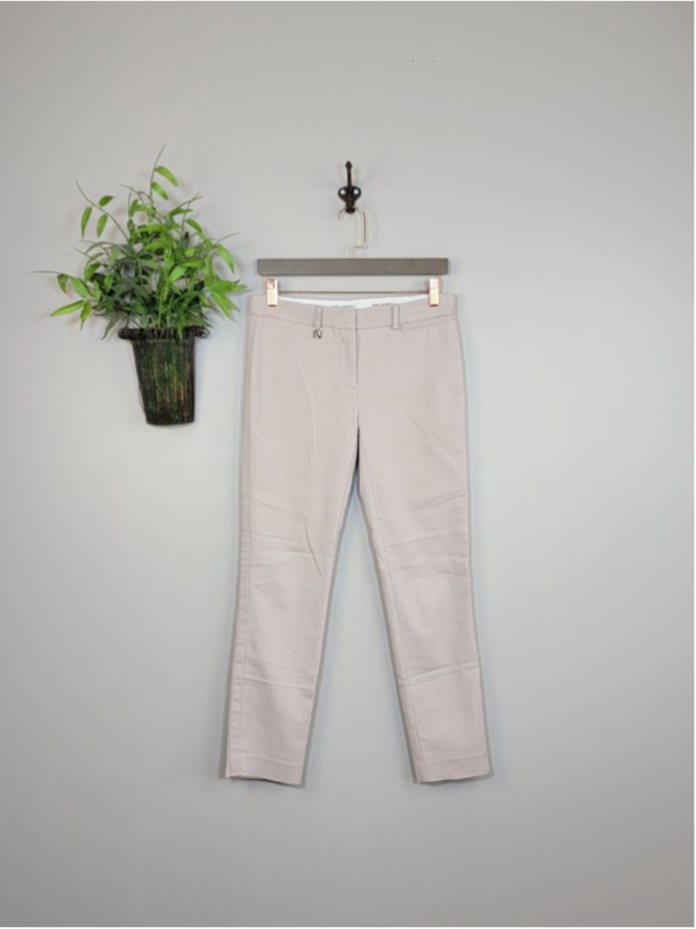 Karl Lagerfeld 2 Slim Tapered Leg Khaki Crop Capri Dress Career Pants Beige